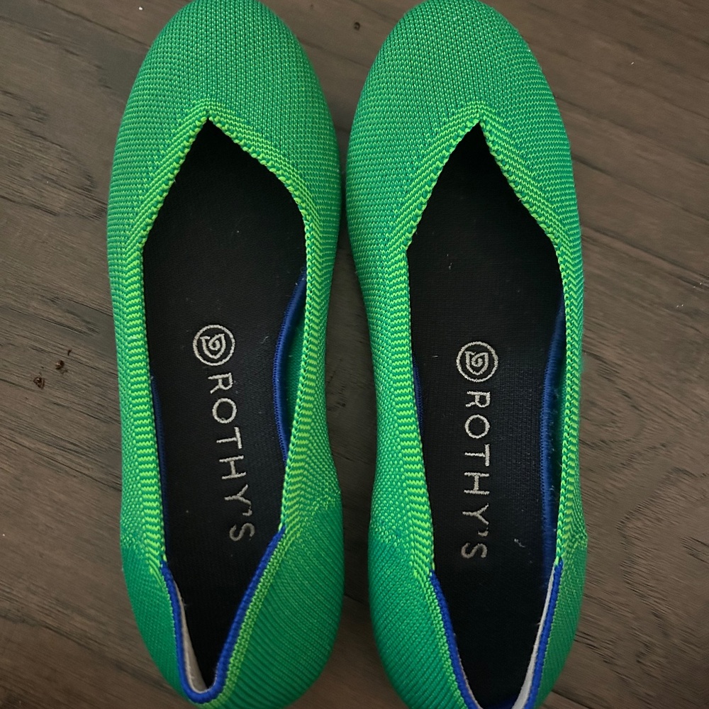 Rothy’s green ballet flats